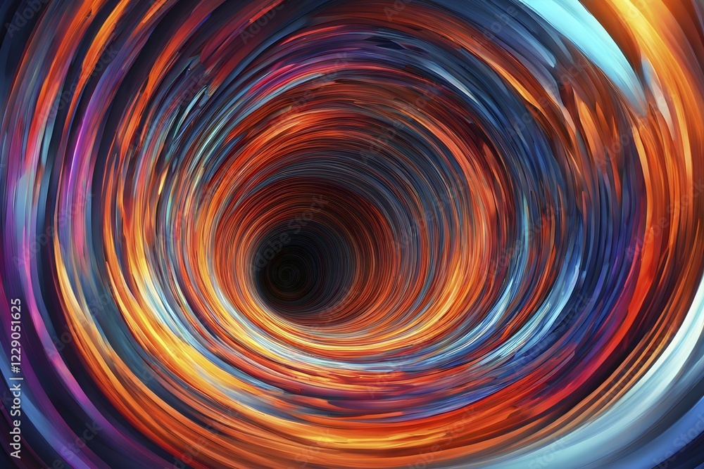 Abstract digital art capturing the essence of a swirling tunnel in vibrant colors in dynamic motion, AI generated Abstract digital art capturing the essence of a swirling tunnel in vibrant colors in dynamic motion, AI generated