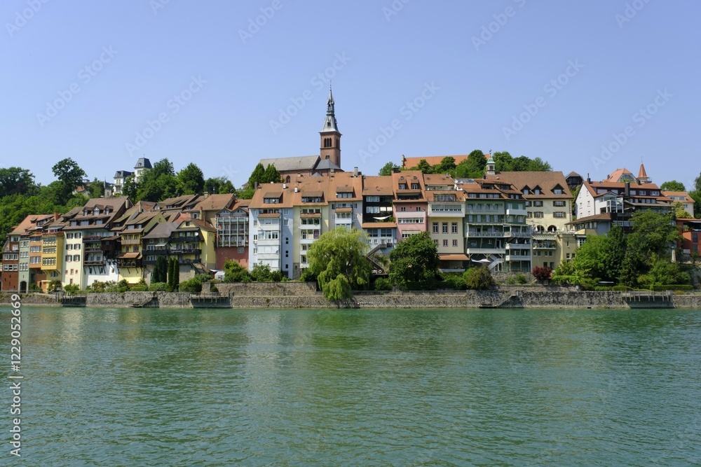 Fototapeta premium View of Laufenburg with Rhine, Black Forest, Baden-Württemberg, Germany, Europe