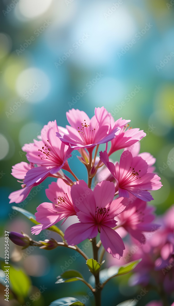 Delicate Pink Flowers in Soft Sunlight Delicate Pink Flowers in Soft Sunlight