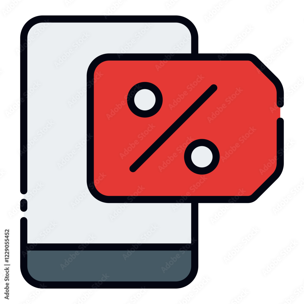 Mobile Discount filled line icon Mobile Discount filled line icon