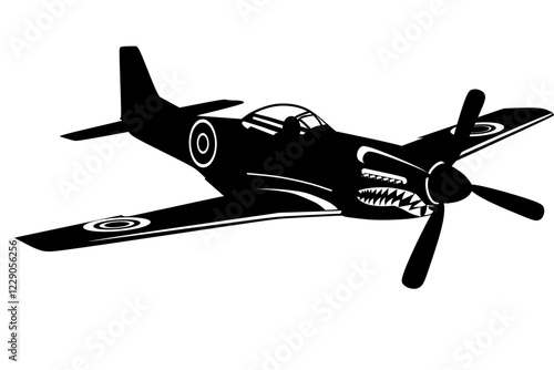 World war two fighter plane P51 Mustang  shark 