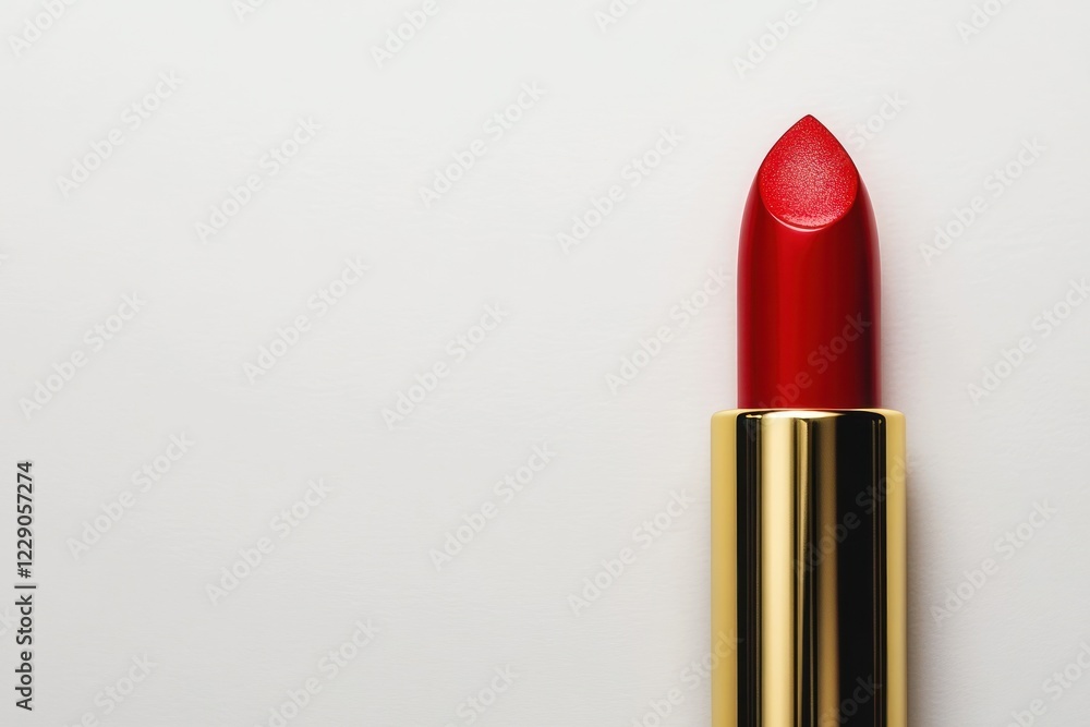 Elegant red lipstick on white background Elegant red lipstick on white background