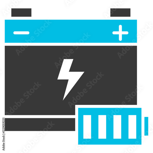 Energy Storage Glyph Blue Grey Icon