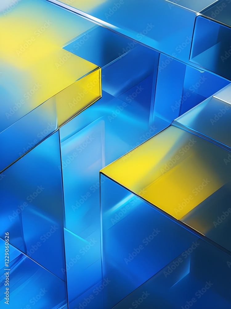 Translucent vibrant colored geometric shapes create depth with sharp angles and smooth transitions Translucent vibrant colored geometric shapes create depth with sharp angles and smooth transitions