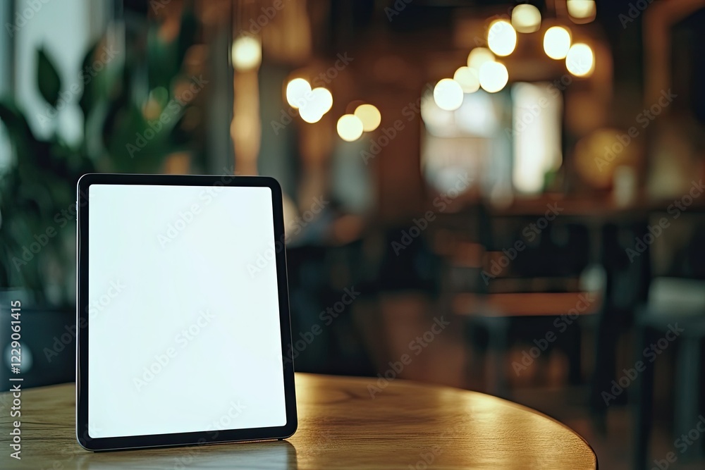 High Definition Visual of Blank Digital Tablet Screen on a Table High Definition Visual of Blank Digital Tablet Screen on a Table