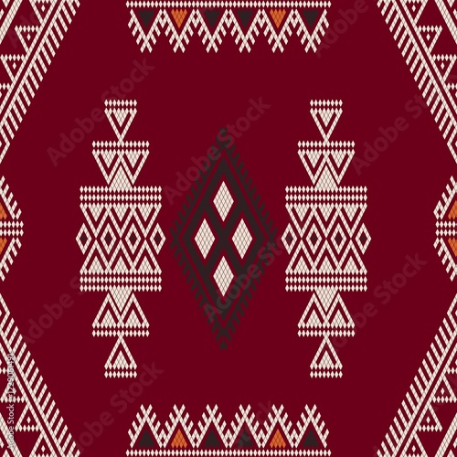 Foto Traditional Tunisian embroidery pattern, seamless vector composition