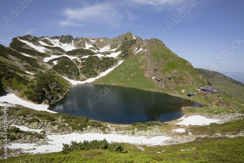 Wildseeloderhaus at Lake Wildseelodersee, 1854m, Fieberbrunn, Kitzbüheler Alps, Tyrol, Austria, Europe photo