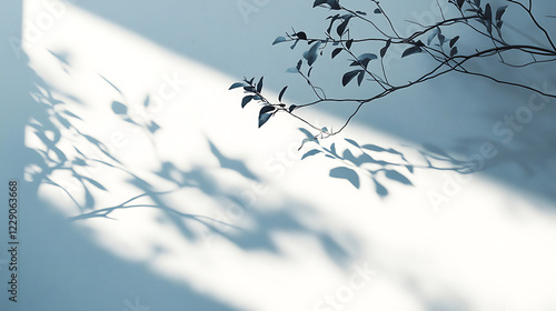 Shadows of branches on a white wall