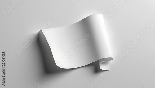 inimalist paper curl, white square sticker, peeling corner, subtle shadow, clean background, monochromatic, high contrast, crisp edges, photorealistic, macro photography, simplicity, 3D effect photo