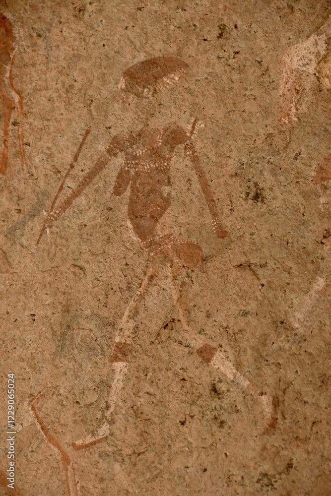 Fototapeta premium Rock rock painting, woman, Tsisab gorge, Brandberg, Erongo region, Namibia, Africa