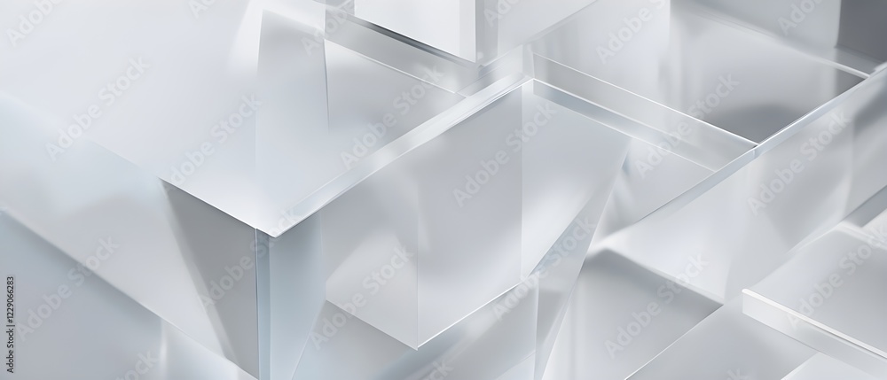 Fototapeta premium Translucent vibrant colored geometric shapes create depth with sharp angles and smooth transitions