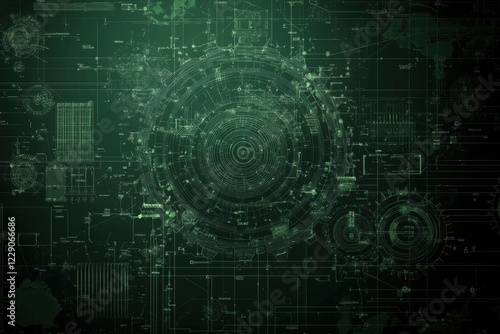 Futuristic minimalistic design with abstract digital circuit patterns