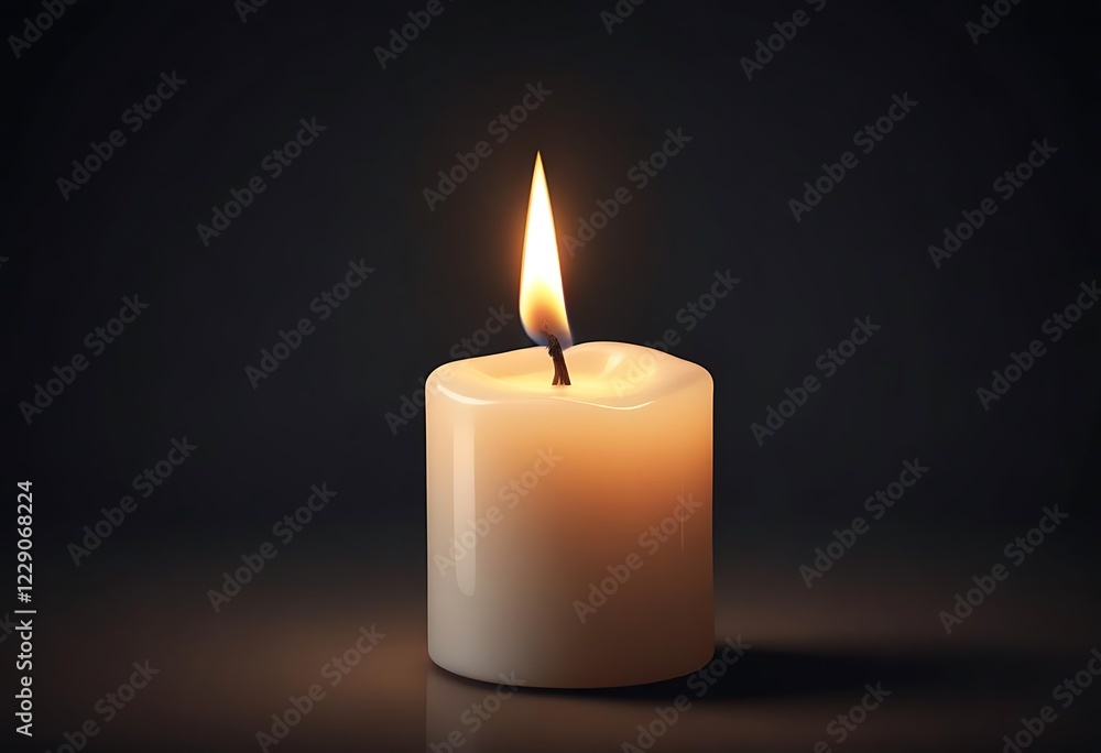 Candle is lit and is sitting on a table Candle is lit and is sitting on a table