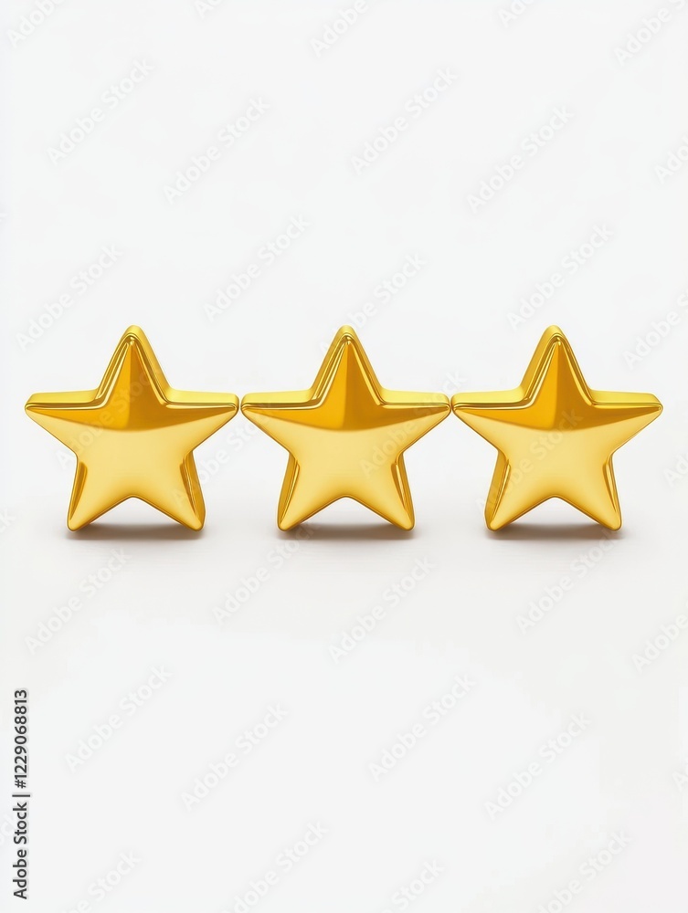 A golden five-star review symbol isolated on a white background, indicating excellence and superiority, perfect for rating systems and customer feedback graphics. A golden five-star review symbol isolated on a white background, indicating excellence and superiority, perfect for rating systems and customer feedback graphics.