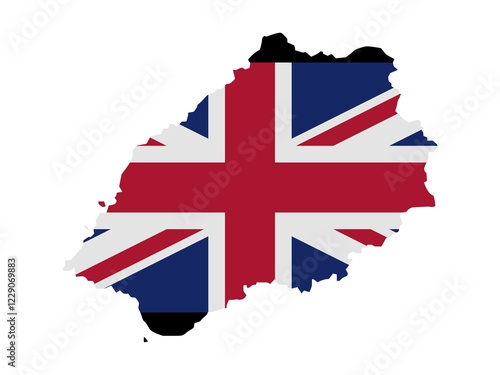 Flag in form form of the geographical country, Saint Helena, Ascension and Tristan da Cunha, Sub-Saharan Africa, Western Africa, Africa
