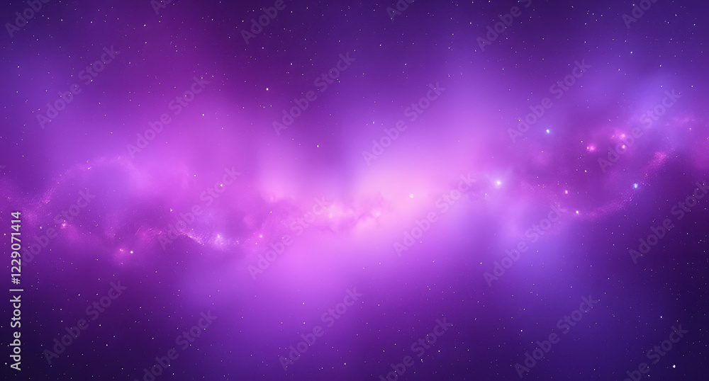 Obraz premium Space purple galaxy abstract background. Gradient fade. Starry texture. Rough cosmic dust. Glossy shimmer. Blurred depth. Ethereal light. Metallic nebula effect.