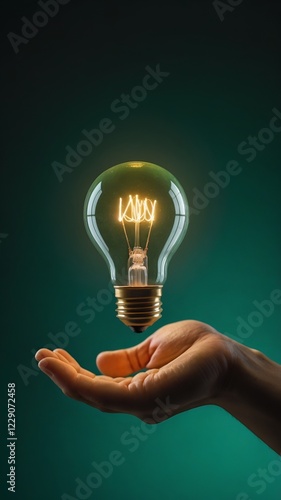 hand holding bulb idea