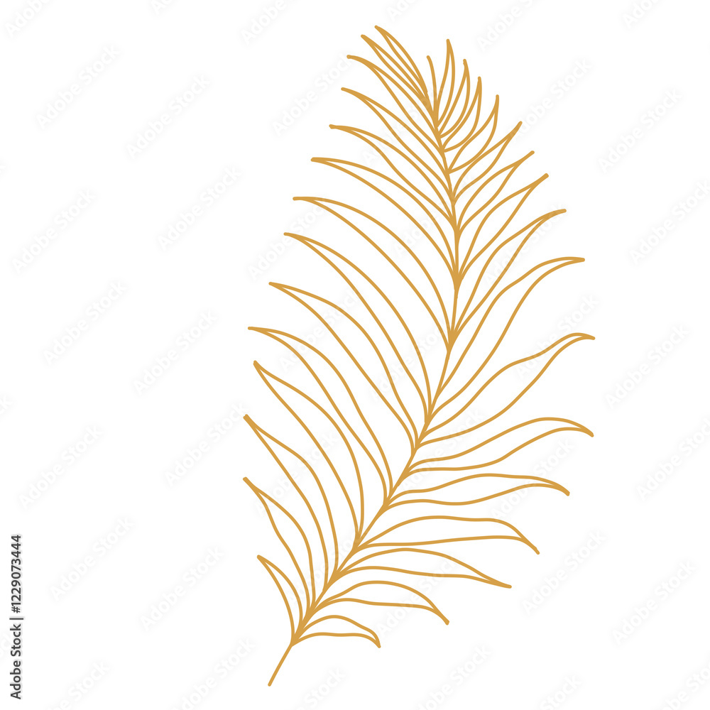 Obraz premium Branch linear sketch illustration