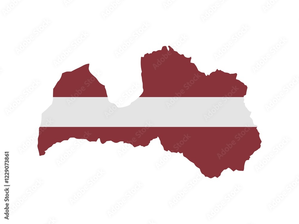 Flag in form form of the geographical country, Latvia, Northern Europe, Europe Flag in form form of the geographical country, Latvia, Northern Europe, Europe