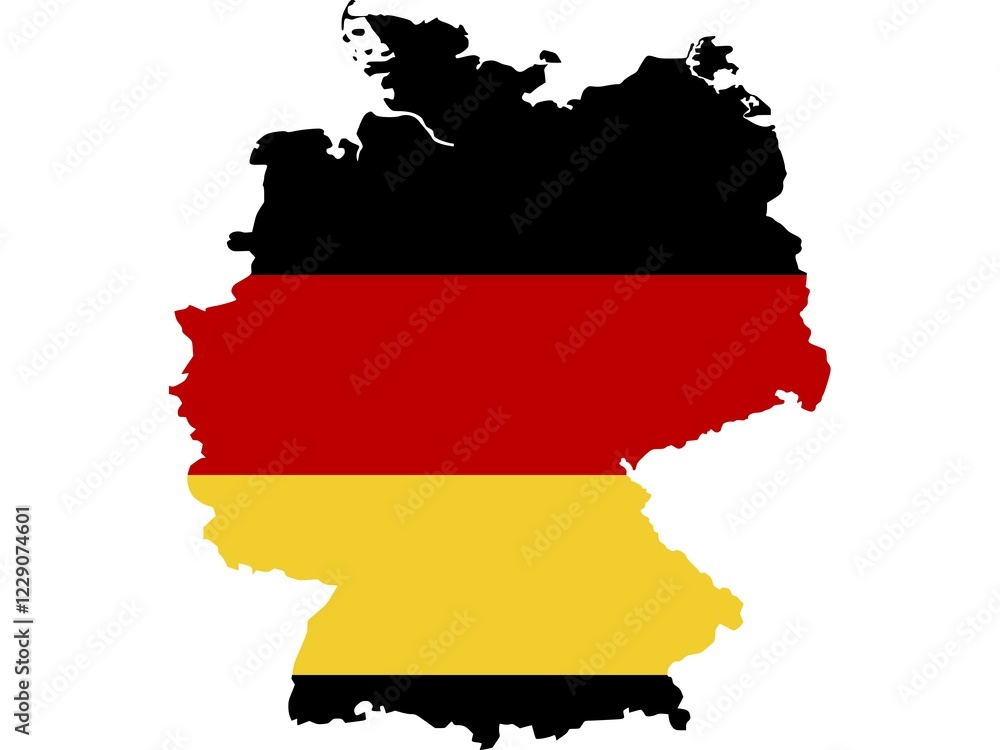 Flag in form form of the geographical country, Germany, Western Europe, Europe Flag in form form of the geographical country, Germany, Western Europe, Europe