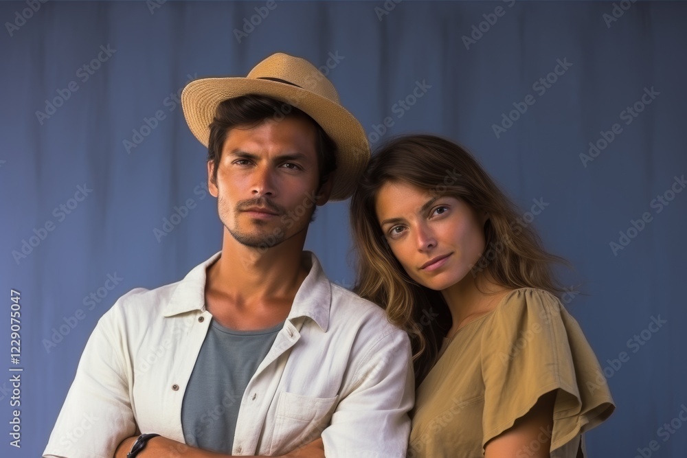 A man and a woman are posing for a picture