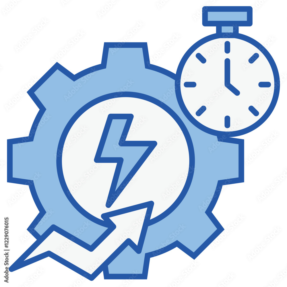 Electric Efficient Blue White Icon Electric Efficient Blue White Icon