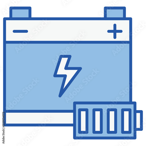 Energy Storage Blue White Icon