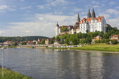 Albrechtsburg Castle, Cathedral and Bischofsschloss with Elbe River, Meißen, Saxony, Germany, Europe photo