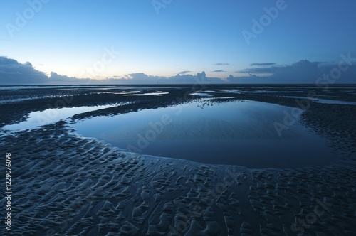 Tidal channels in the Wadden Sea, Langeoog, East Frisia, Lower Saxony, Germany, Europe