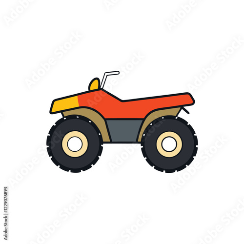 red tractor isolated on white