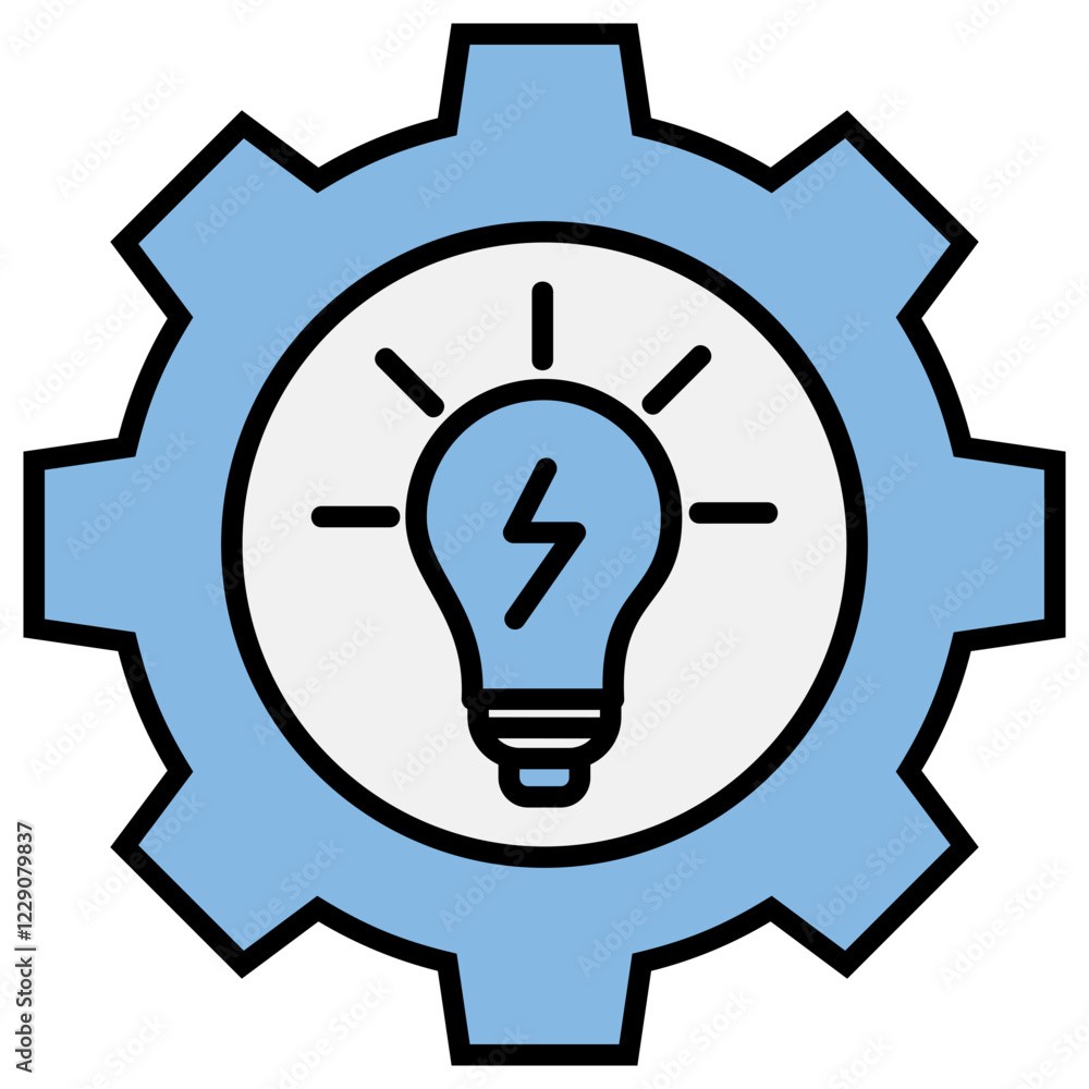 Smart Grid System Blue Black Icon Smart Grid System Blue Black Icon