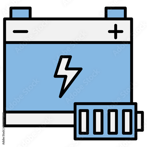 Energy Storage Blue Black Icon