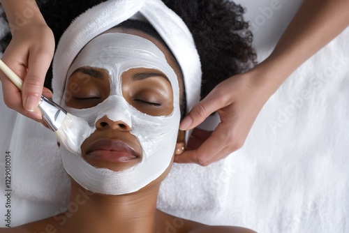 Indulge in a luxurious spa session featuring a rejuvenating facial treatment for a refreshed and glowing complexion. Pamper yourself in a serene environment for complete relaxation and revitalization photo