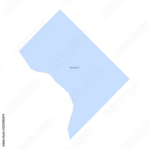Washington, D.C. - detailed political map of District of Columbia. The capital city and federal district of the United States. Blue map with name label. Vector illustration