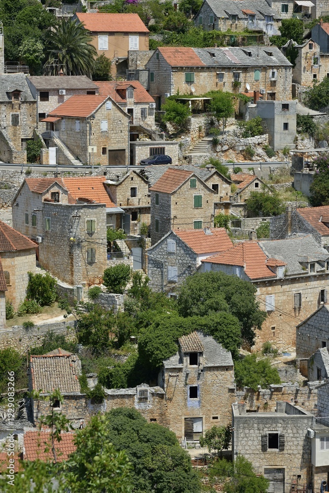 Townscape, Ložišća, Brač Island, Dalmatia, Croatia, Europe Townscape, Ložišća, Brač Island, Dalmatia, Croatia, Europe