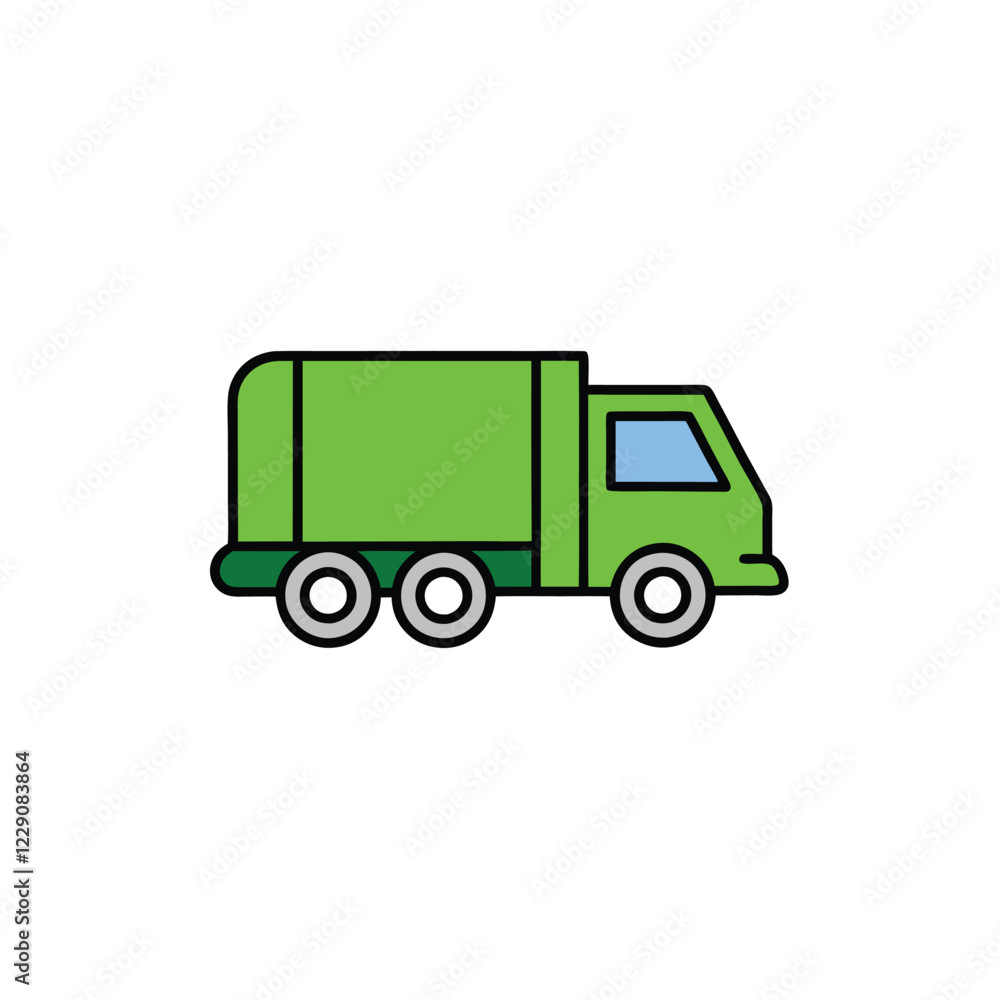 Fototapeta premium green truck isolated on white