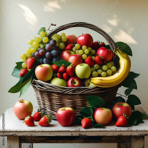 There is a bix of fruits. All fruits freash and juicy. Box is so beautiful. All fruits in mix . Greps apples and some other. Many hethy fruit and juicy i like ❤❤.  photo