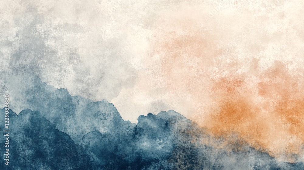 Fototapeta premium A stunning abstract representation of mountains in pastel colors, featuring textured layers and a serene atmosphere. Perfect for artistic backgrounds and designs.