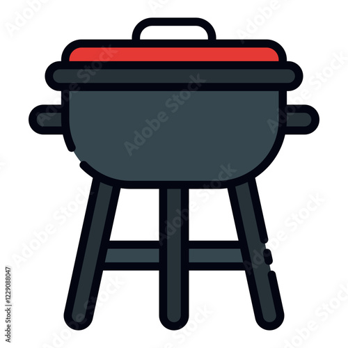 BBQ Grill filled line icon