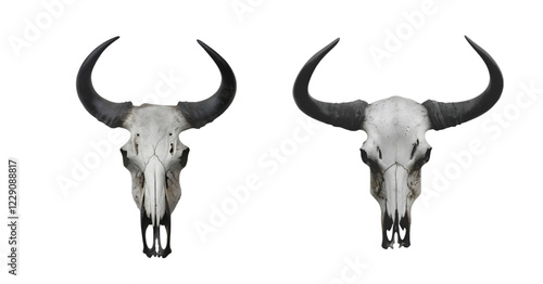 buffalo skull isolated on white