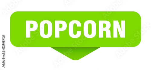 popcorn sticker. popcorn sign on transparent background