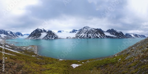 Magdalena Fjord, Panorama, Spitsberg Island, Svalbard Archipelago, Norway, Europe
