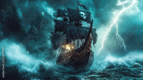 The Black Pearl in a Tempestuous Storm