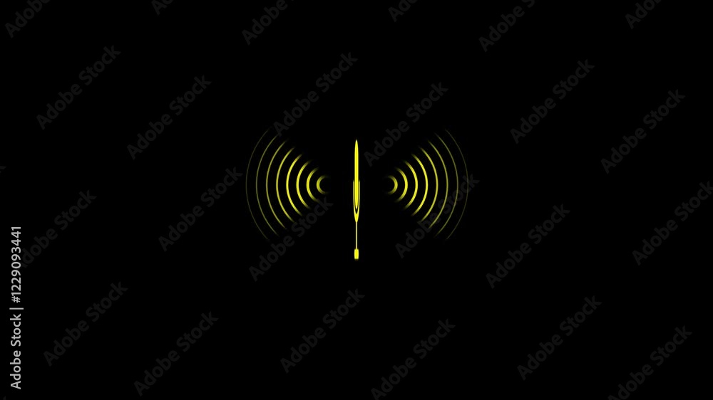 3d Digital radio waves animation with microphone icon. Abstract microphone icon. Radio waves icon concept 3d Digital radio waves animation with microphone icon. Abstract microphone icon. Radio waves icon concept