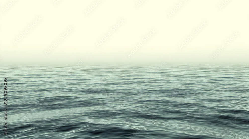 Fototapeta premium Misty ocean waves, calming sea, foggy background, travel brochure