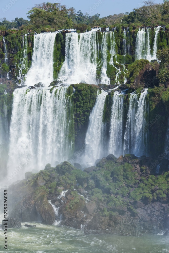 Fototapeta premium Iguazu Falls from Argentinian side, Brazil, Argentina, South America