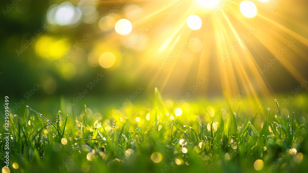 Obraz premium sunlight grass nature summer spring background