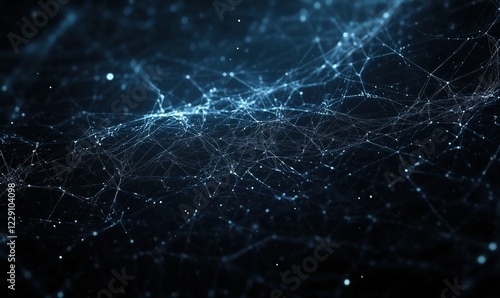 Abstract digital network connections with glowing nodes and lines, representing data flow and communication in technology