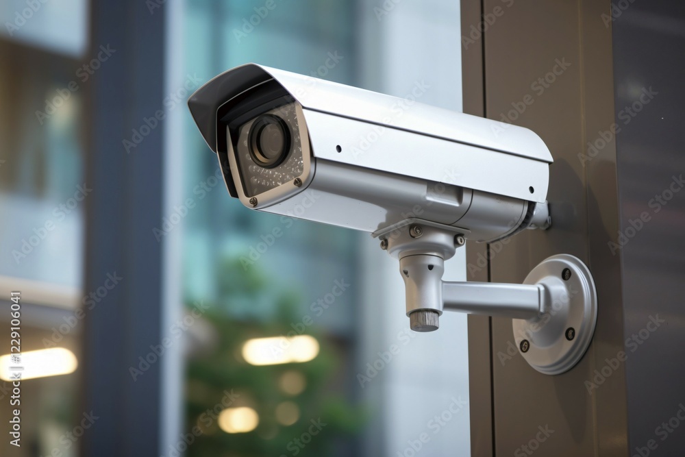 Surveillance camera in public street. KI generiert, generiert, AI generated Surveillance camera in public street. KI generiert, generiert, AI generated