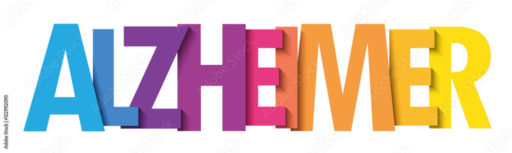 Fototapeta premium ALZHEIMER colorful vector typography banner